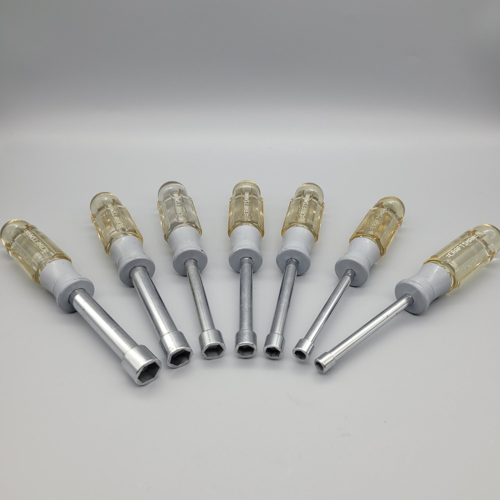 Craftsman 7 pc Metric Nut Driver Set 5mm-11mm 41981-41987 Grey Handle V Series